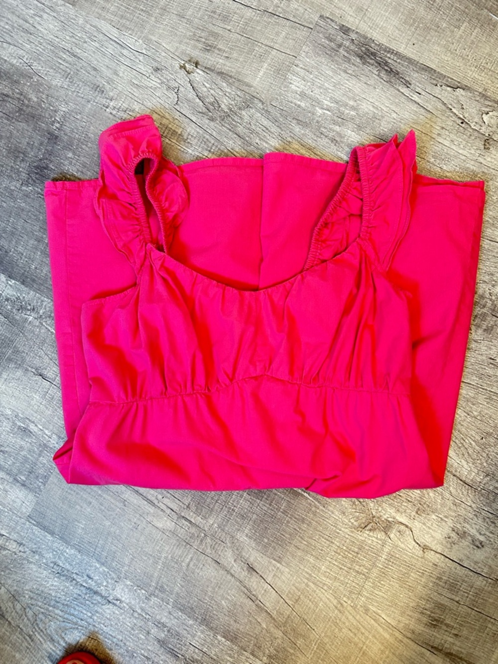 Altar'd State Bright Hot Pink Ruffled Strap Mini Dress - Picture 5 of 5